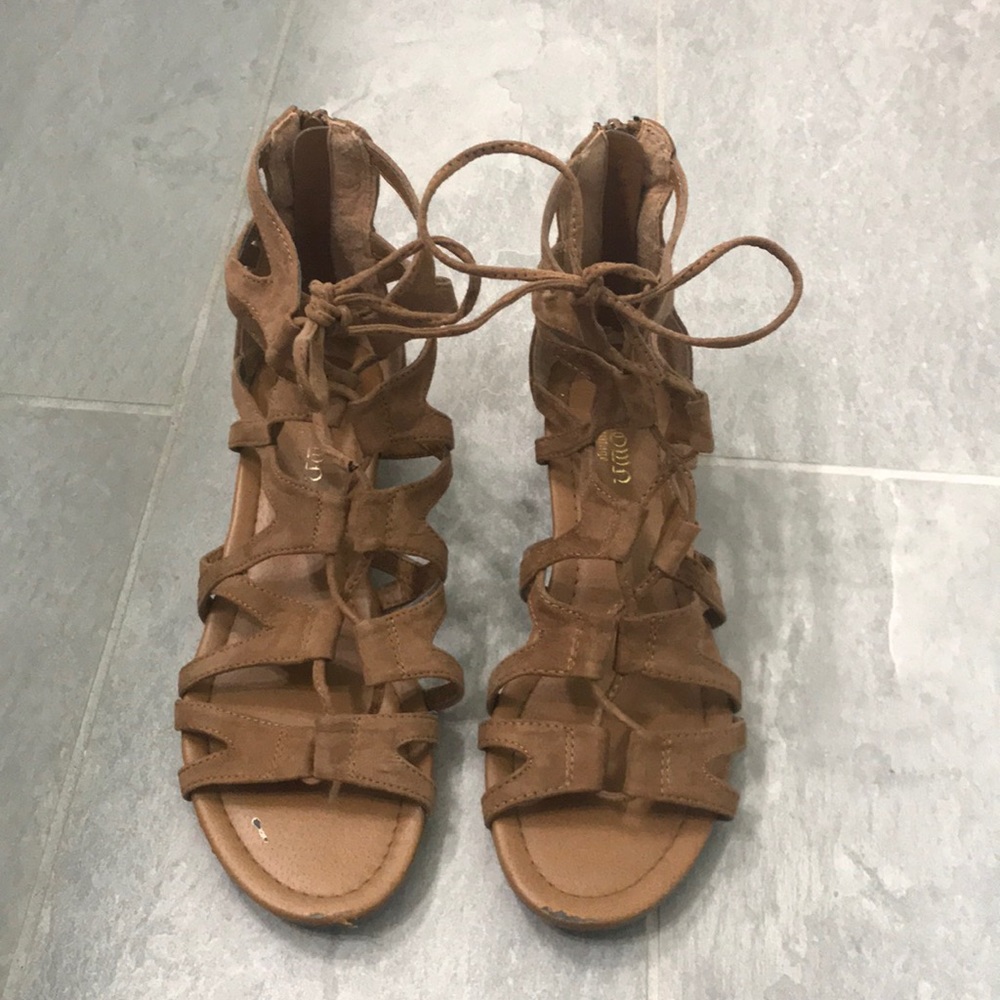 Brown suede sandals